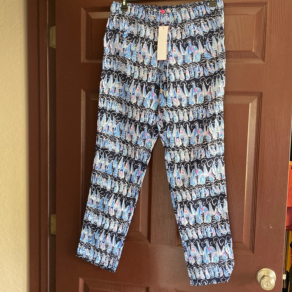 Lilly Pulitzer Sailboat Linen Pants
